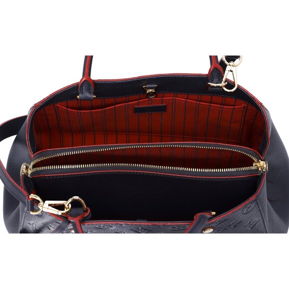 Louis Vuitton Montaigne MM Monogram Empreinte Handbag M42746 Marine Rouge - Picture 8 of 9